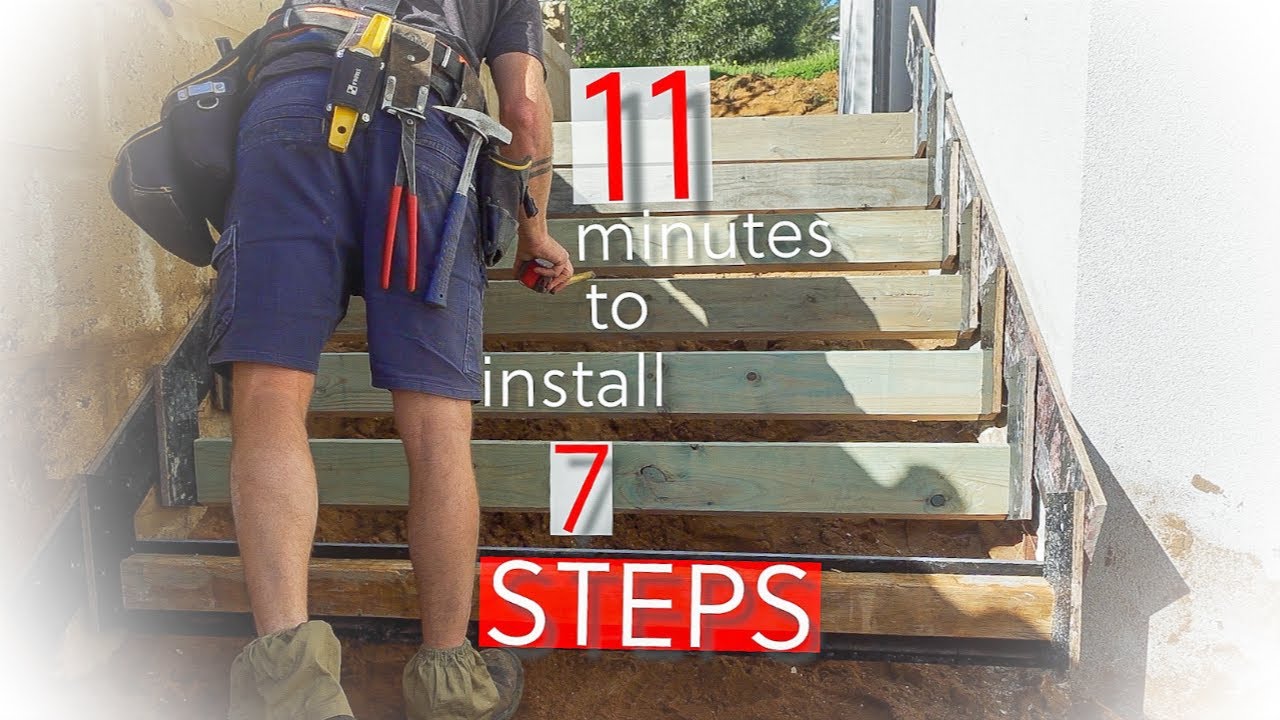 11 MINUTES TO INSTALL CONCRETE STAIRS BETWEEN WALLS