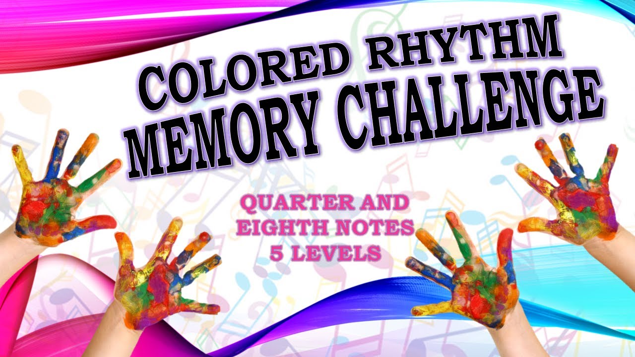 Colored RHYTHM MEMORY CHALLENGE - Quarter and Eighth notes