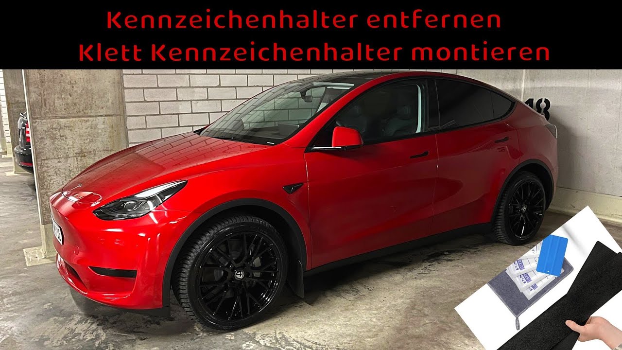 Tesla Model 3 / Y Kennzeichenhalter entfernen + Klettkennzeichenhalter montieren