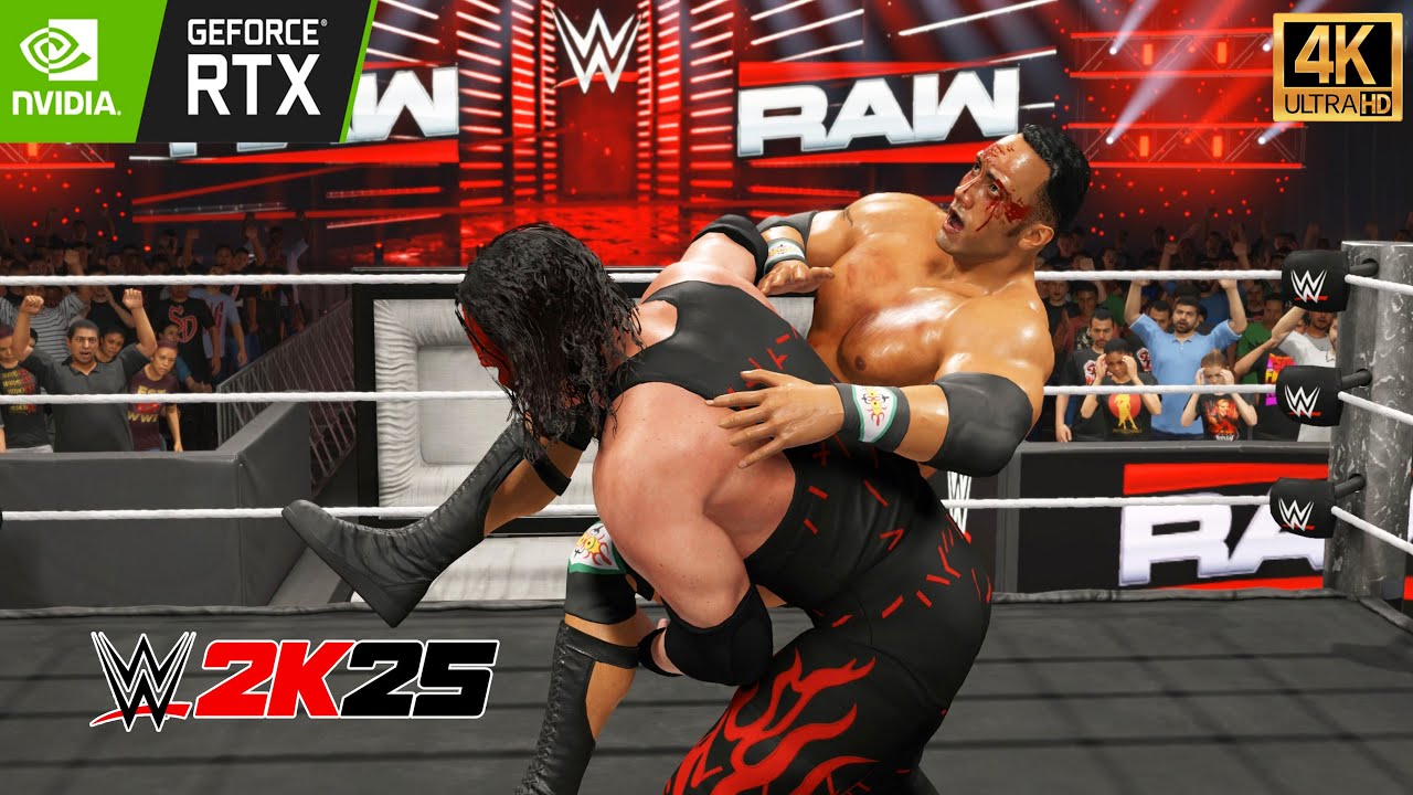 WWE 2K25 : The Rock vs Kane in a Casket Match?! No One Escapes  (4K60fs)