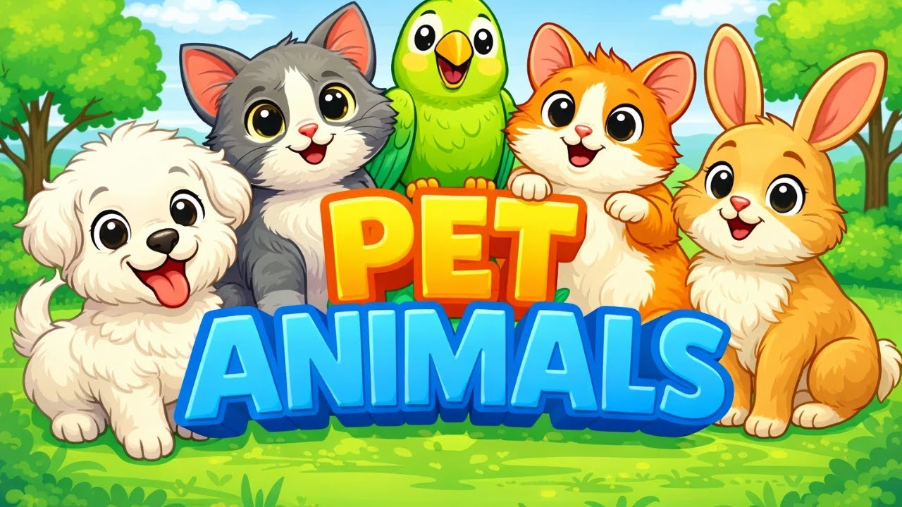 Pet Animals in English | Learn Animal Names for Kids