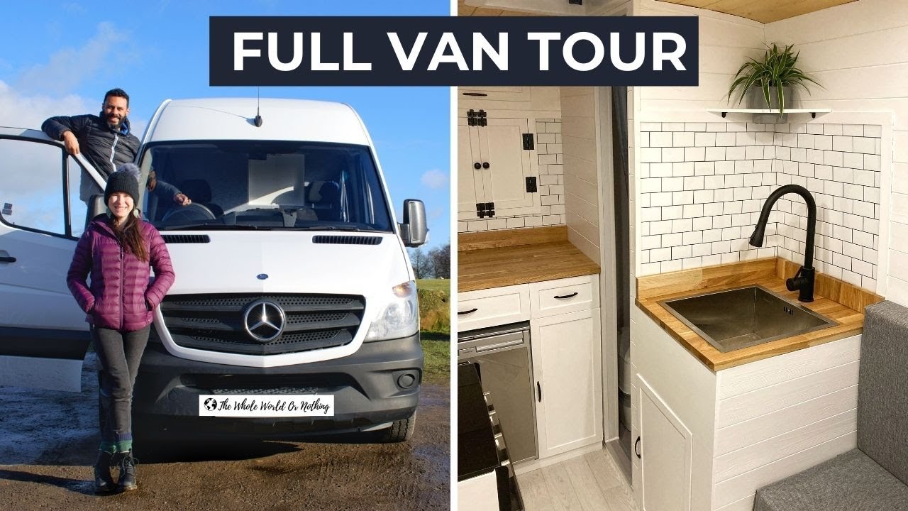 VAN TOUR | DIY Sprinter Van Conversion with Full Bathroom | Gorgeous Tiny Home For Off Grid Living