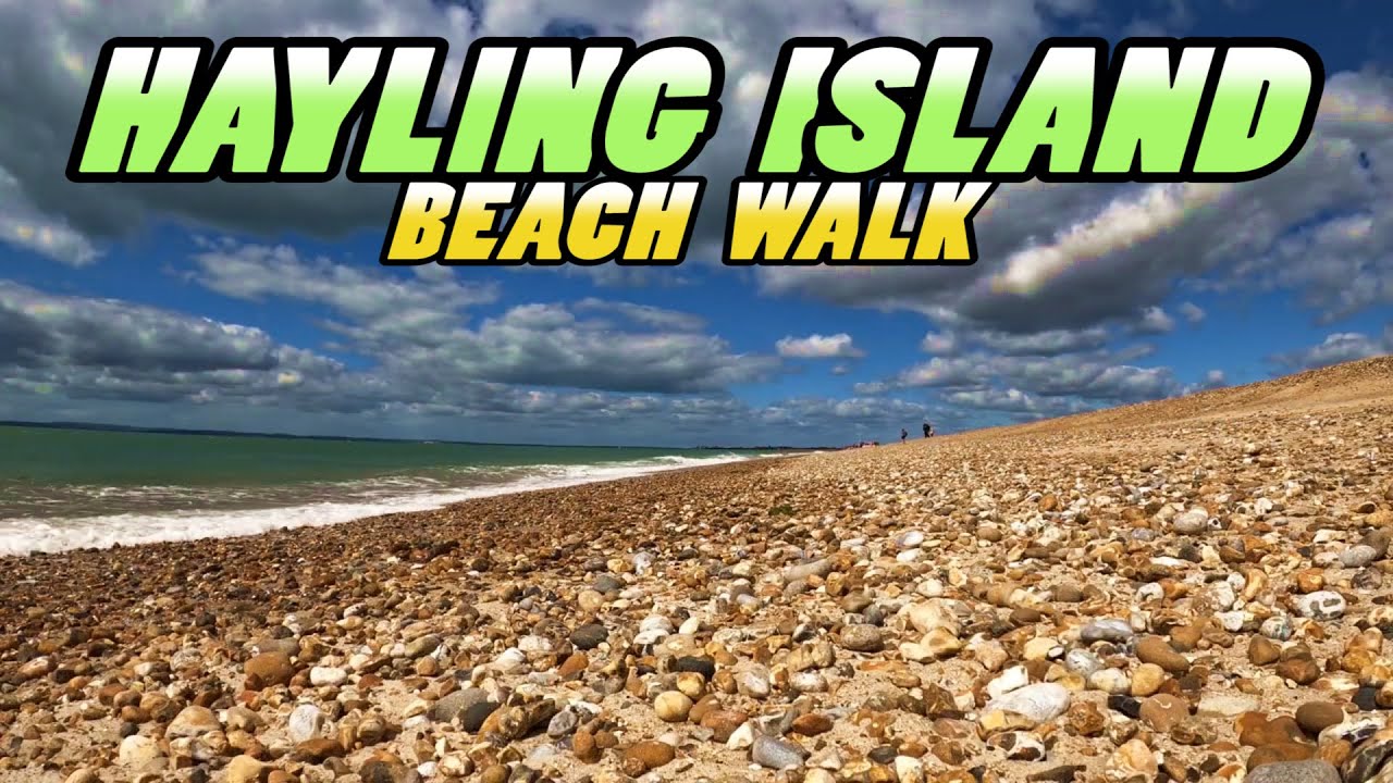 HAYLING ISLAND BEACH Walk - Hampshire - England (4k)