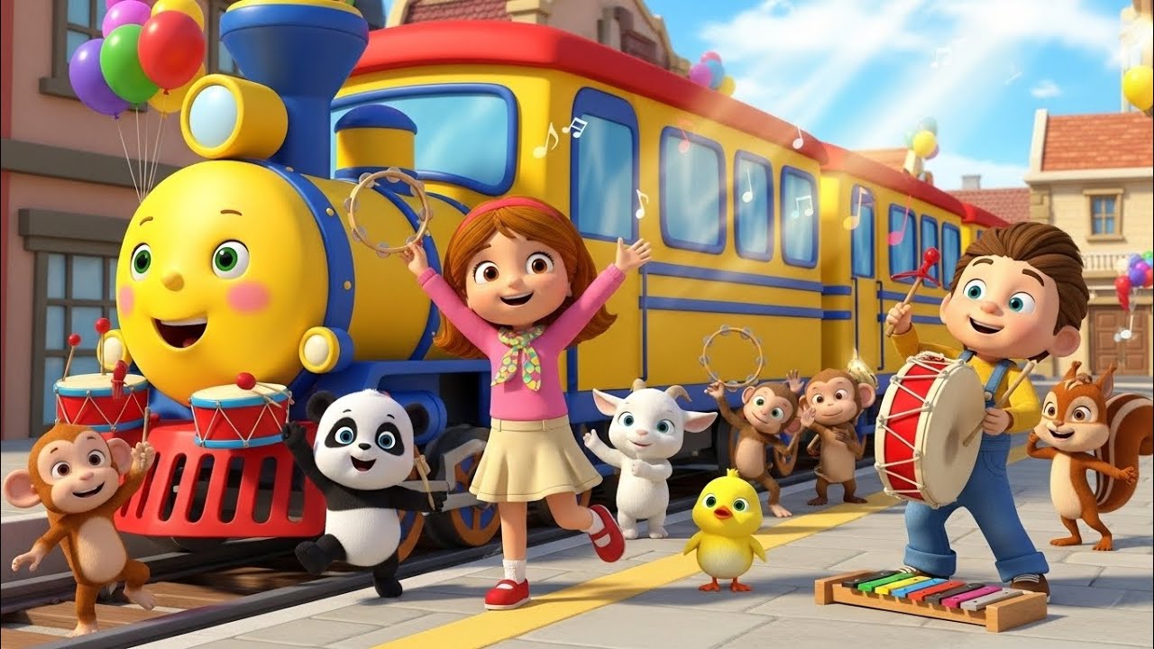 Chuggy Chug Train Song | Funny Yellow Train Music for Kids | Chichu Rhymes