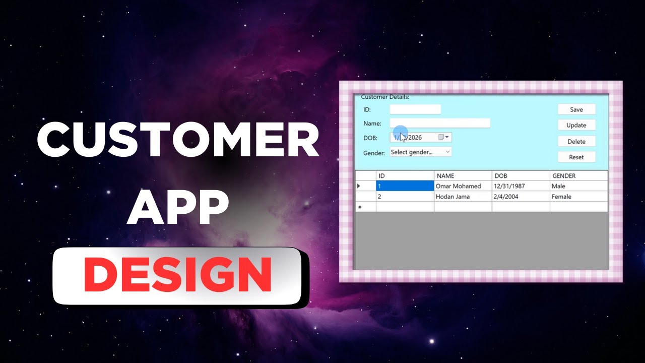 CUSTOMER APP DESIGN IN C#