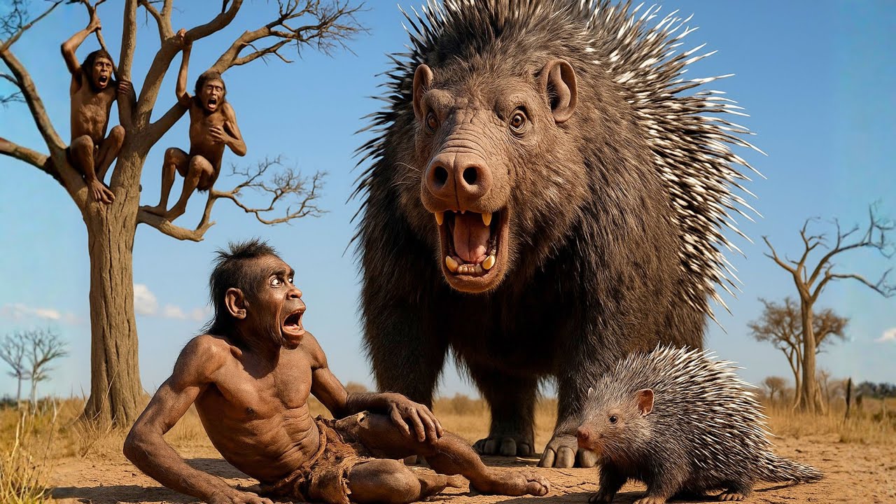 Life Million Years Ago | The First Human vs The Giant Porcupine &ndash; A Battle for Survival