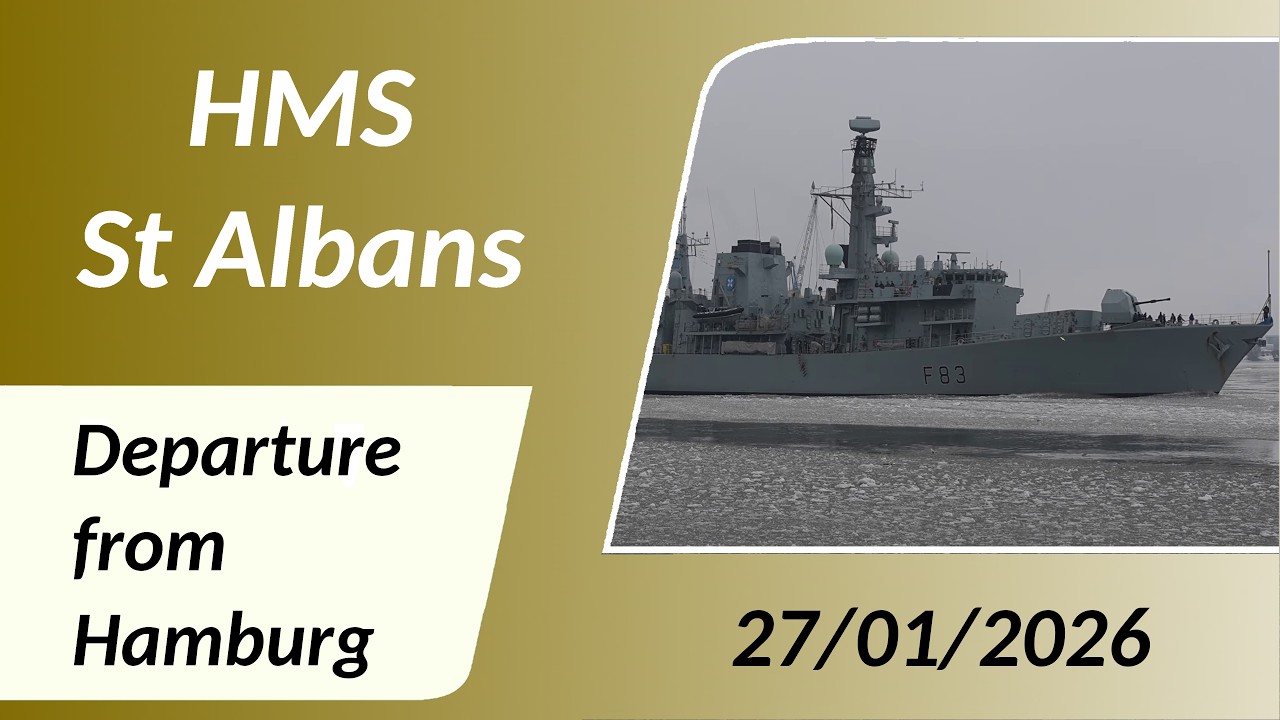 Britische Fregatte HMS St Albans: Auslaufen aus dem Hamburger Hafen