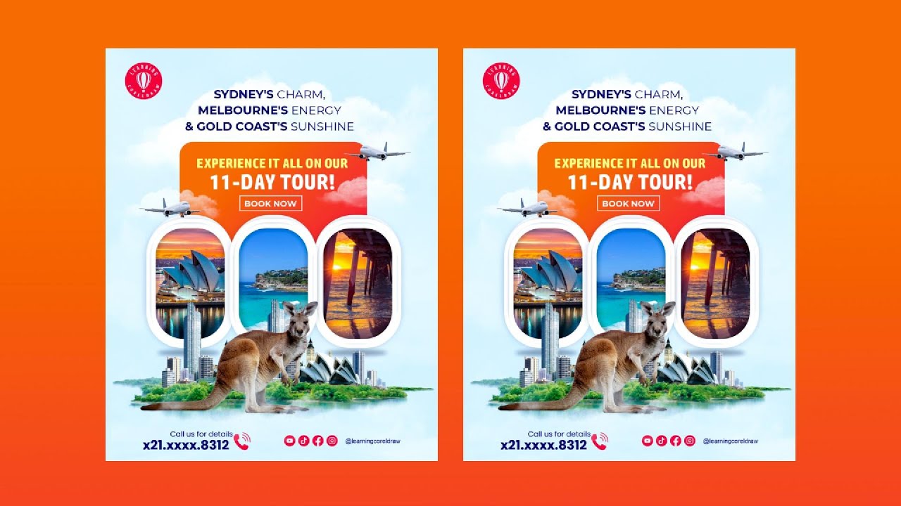 Travel Flyer design in corel draw
