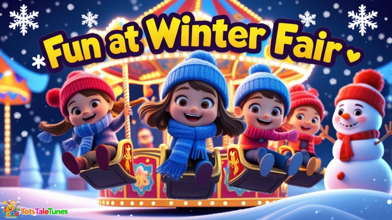 🎠 Fun at Winter Fair | Winter Rhyme for Kids ❄️ | Snow & Carousel Song | TotsTaleTunes