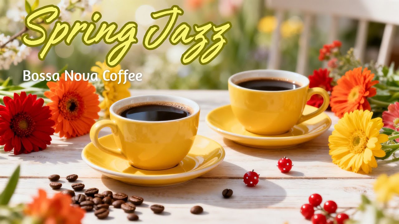 Spring Jazz Music ☕ Gentle Jazz Instrumental & Exquisite Bossa Nova Cafe for Uplifting your moods