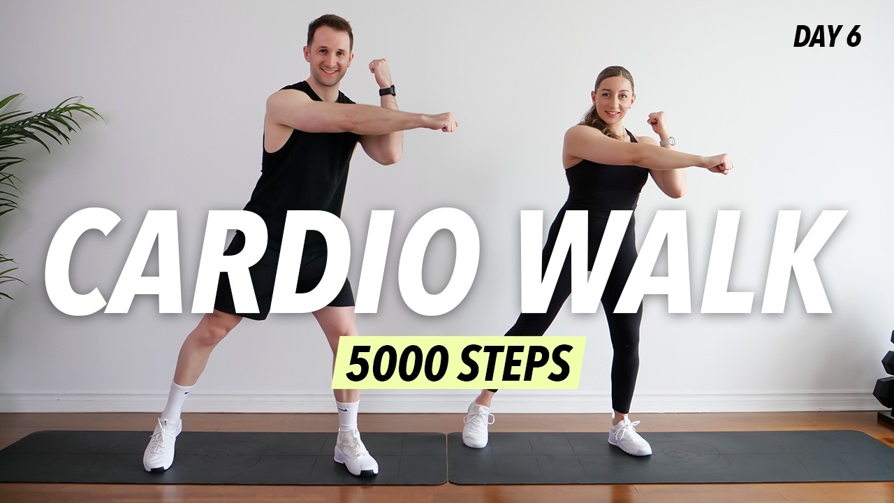 30 Min Cardio Walking Workout at Home &ndash; 5000 Steps Fat Burn (No Equipment)