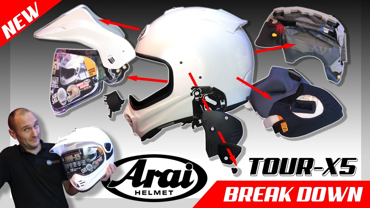 Arai Tour X5 (Tour Cross V) — руководство по полной разборке шлема