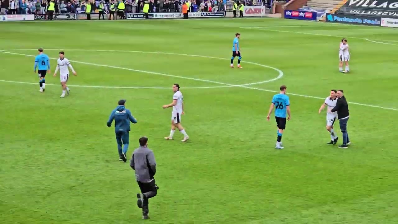 Tranmere Rovers are staying up Pitch Invasion Full Time whistle. #tranmererovers #crewealexandra