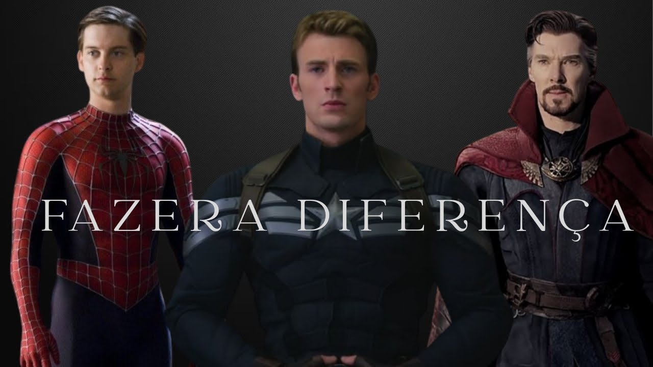 Fazer a diferença| capitão América, homem aranha e doutor estranho.