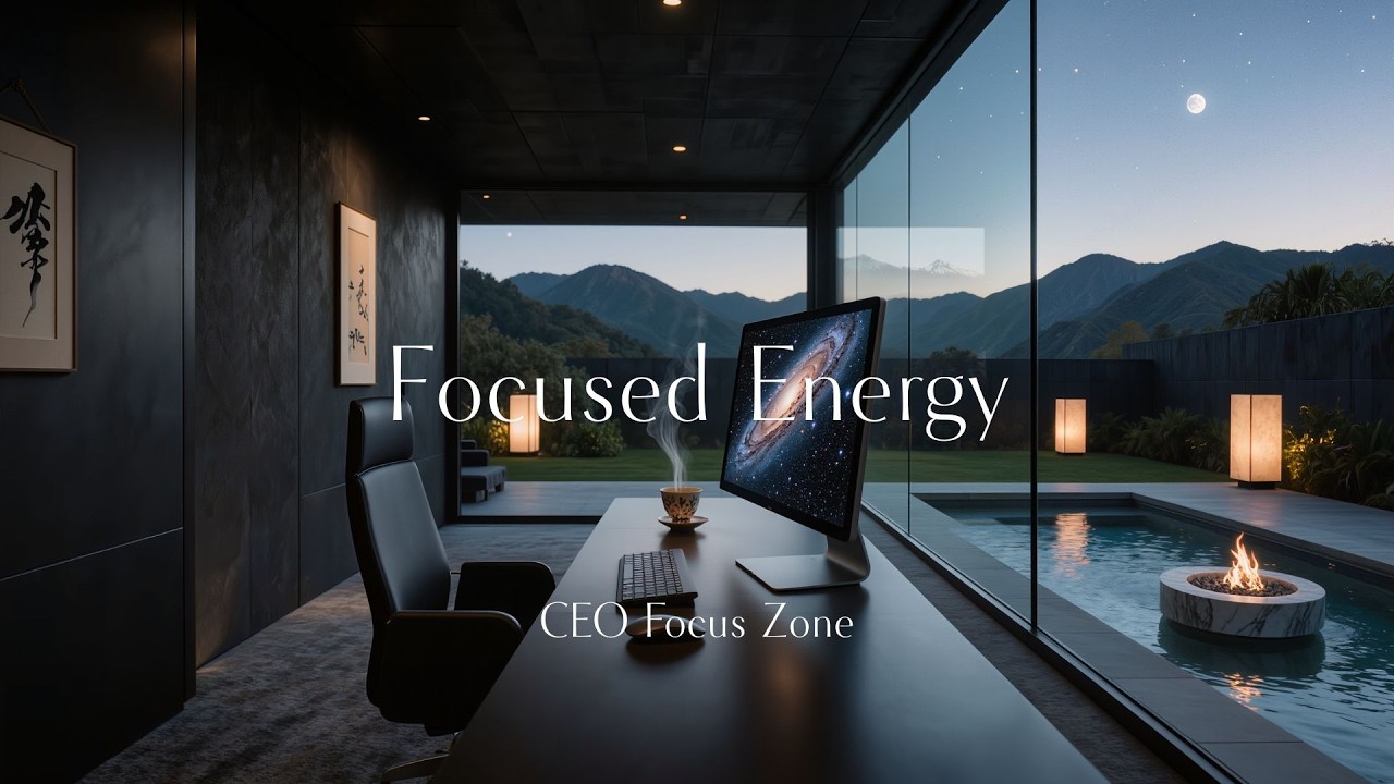 Luxury Deep Work Music: Japanese Ambient for Focus & Productivity | Evening Office Flow 🌌