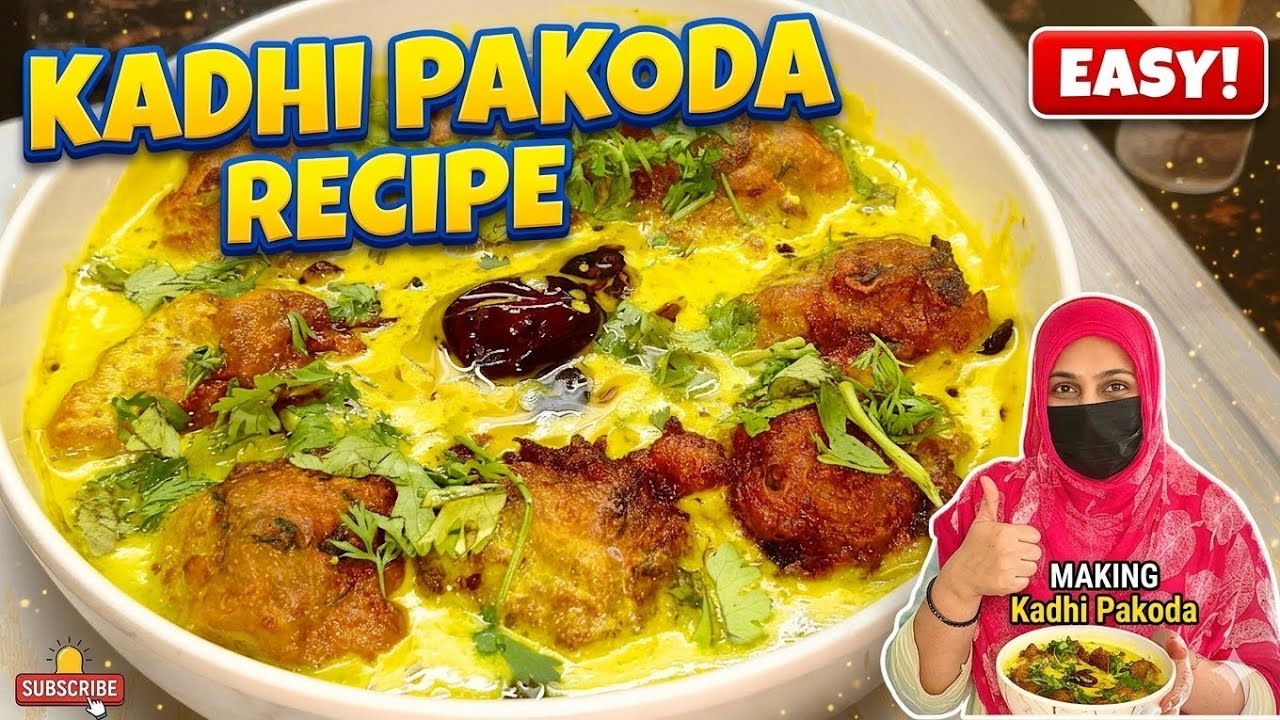 Kadhi Pakoda Recipe | Bhajiya Wali Kadhi | Gujarati Bhajiya Kadhi |Assan Quick Bhajiya Kadhi Recipe 