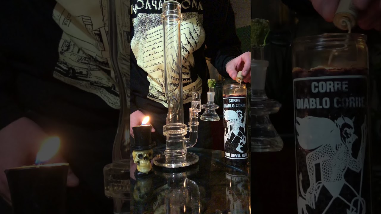 Hemp wickin the Prodigy Glass fixed honeycomb tube with a YamsGlass slide