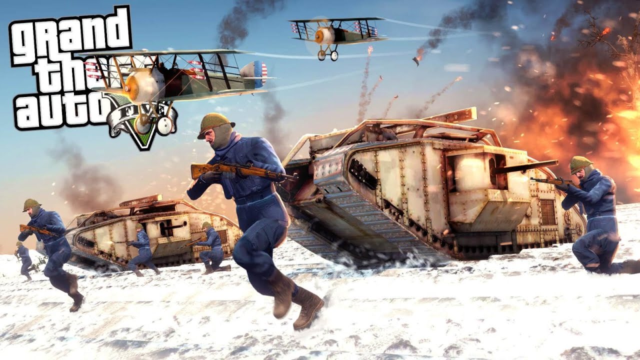 Окопная война времен ПЕРВОЙ МИРОВОЙ ВОЙНЫ в GTA 5 Онлайн!
