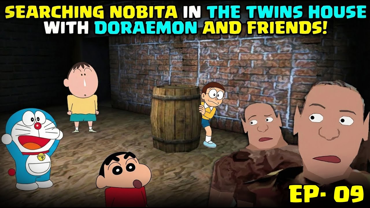 Searching nobita in the twins house  with doraemon and friends I  Doraemon Granny I Granny