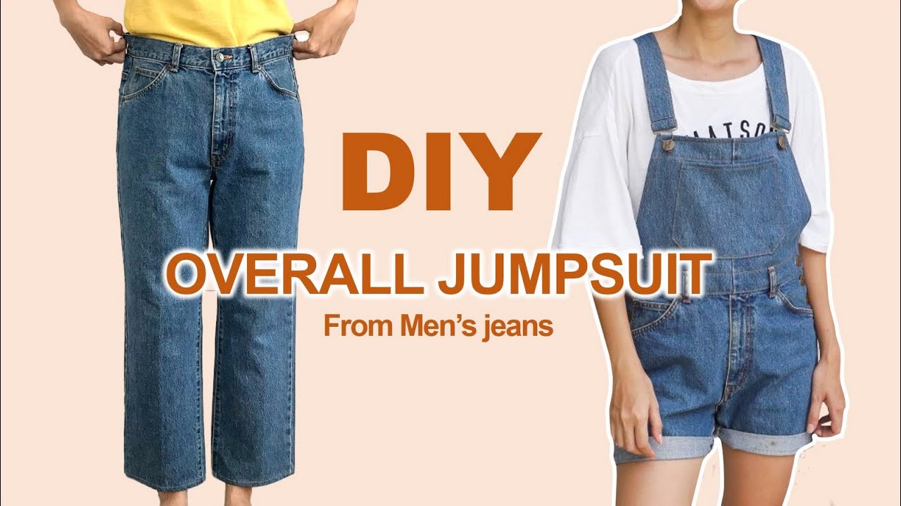 DIY OVERALL JUMPSUIT from Men's jeans - Me-made summer challenge - Ep 6