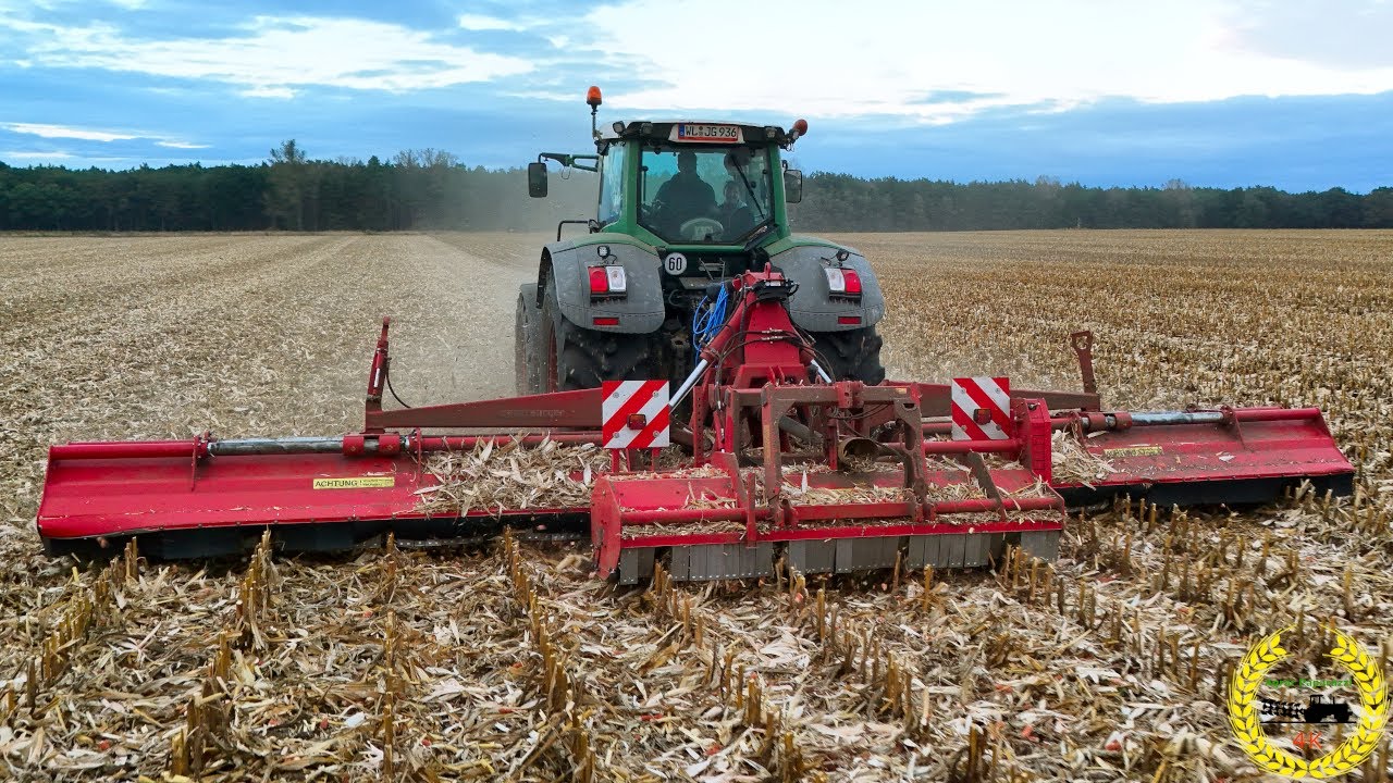 Fendt 936 Vario beim Maisstoppel Mulchen | Sauerburger Pegasus 9500 Mulcher Kombination