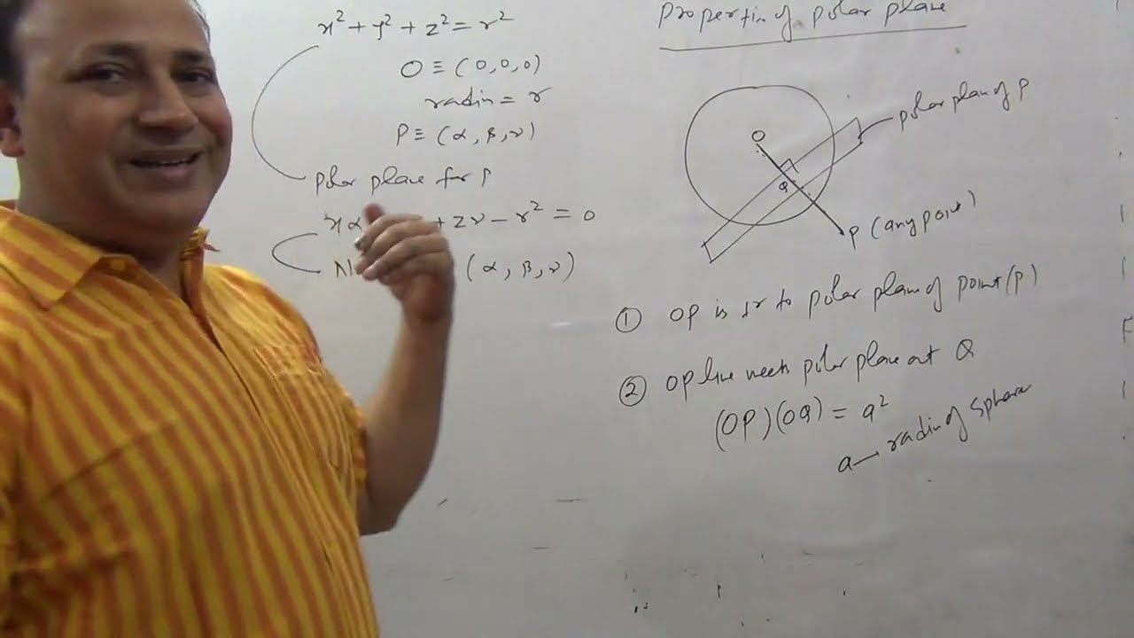 conjugate points conjugate lines sphere L 17 in three dimensional 3d coordinate geometry in hindi