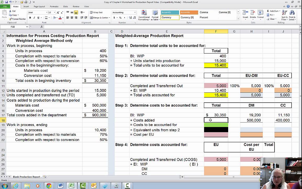 Process Costing Production Report Example video