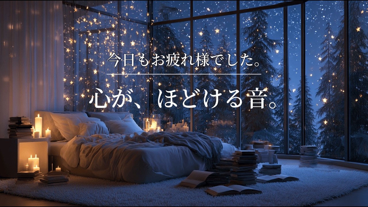 【睡眠用BGM】窓の外は星と雪。暖かいベッドで、何も考えずに眠りにつくための音楽。