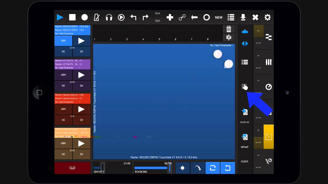 touchAble 2 User Guide : XY Pad Module  -  Control Ableton Live with iPad
