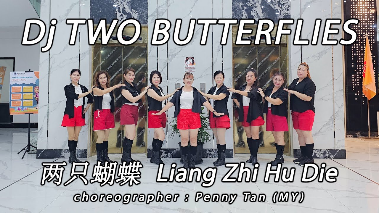 Dj TWO BUTTERFLIES 两只蝴蝶 Liang Zhi Hu Die · Pang Long 龐龍 | LINE DANCE | MINNIE | Penny Tan