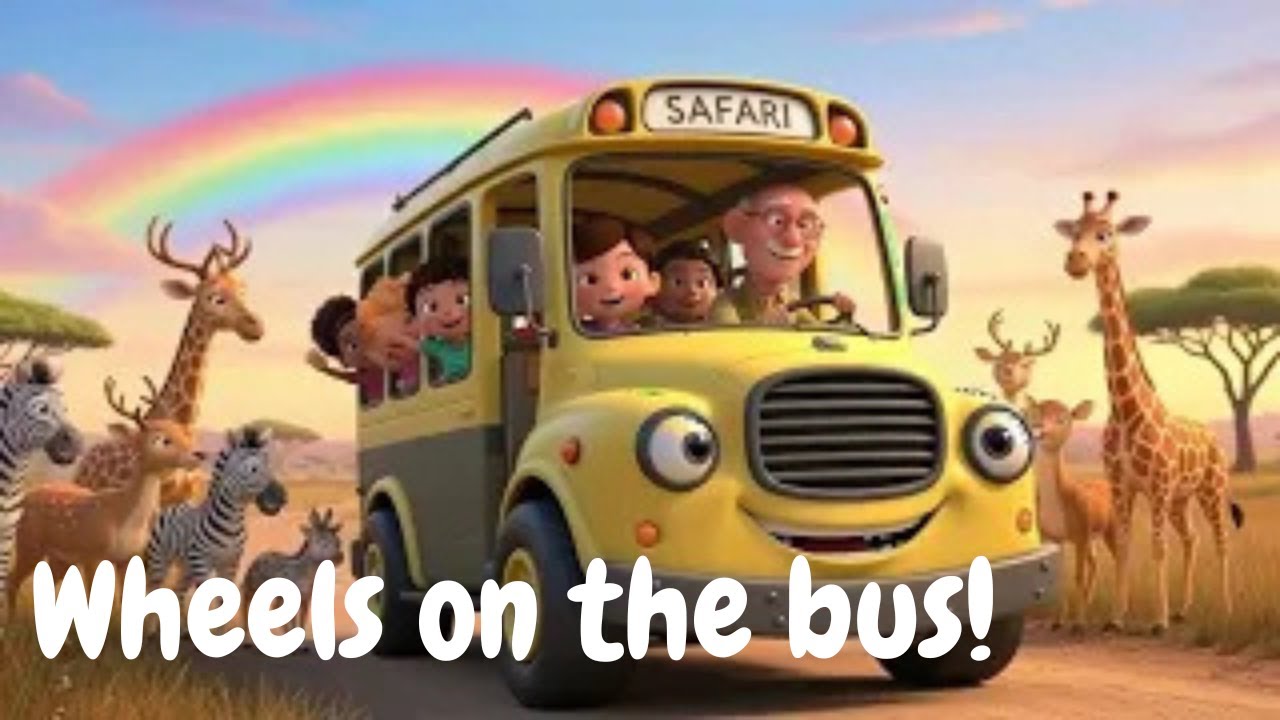 Wheels on the Bus I Jungle Safari Fun @ Nursery Rhyme & Kids Song I Wild Animals & Animal Sounds