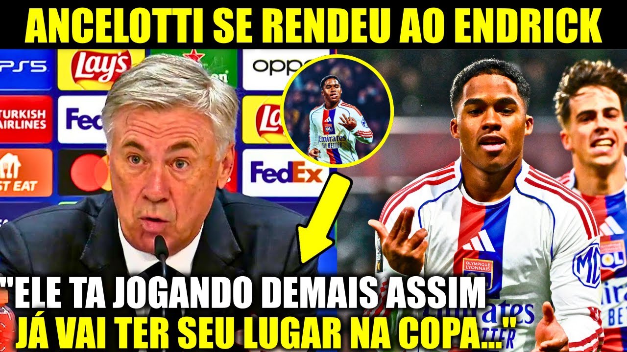 🚨NOSSA! OLHA COMO O ANCELOTTI REAGIU AO SHOW DO ENDRICK NO LYON!