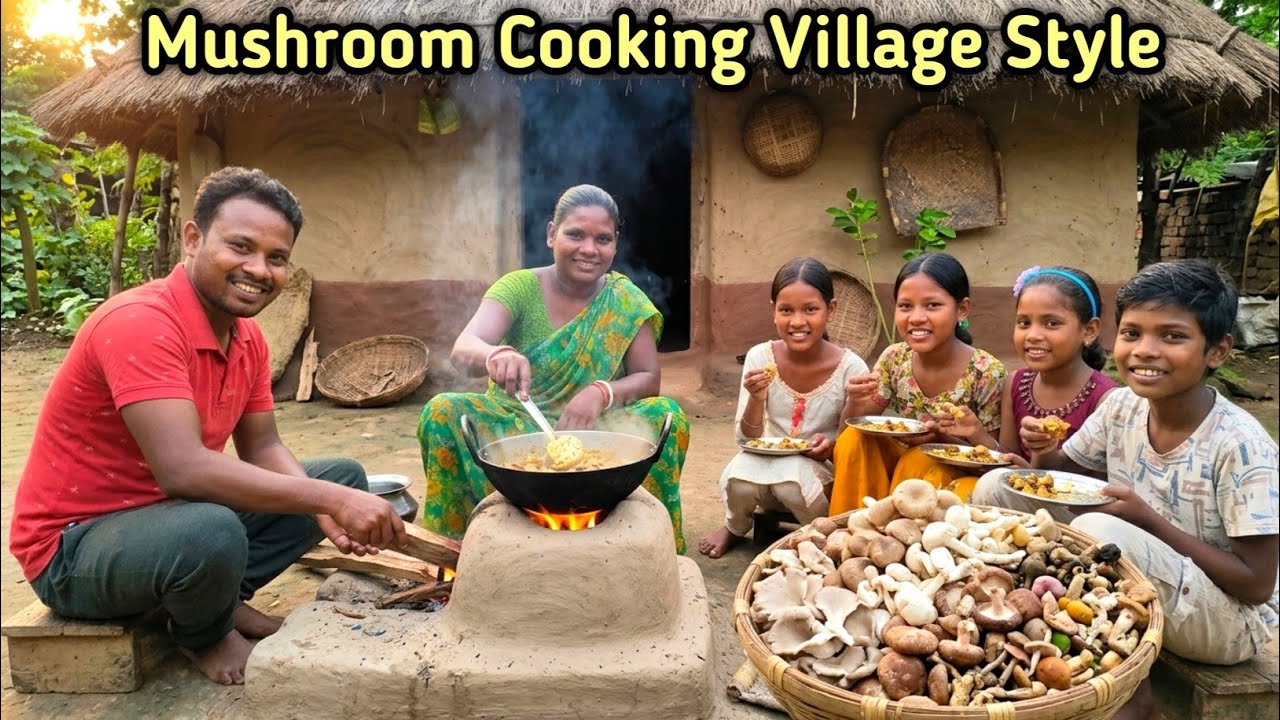 Mushroom Curry, Cooking Village Style| Village Adivasi lifestyle| Village Life Vlog 