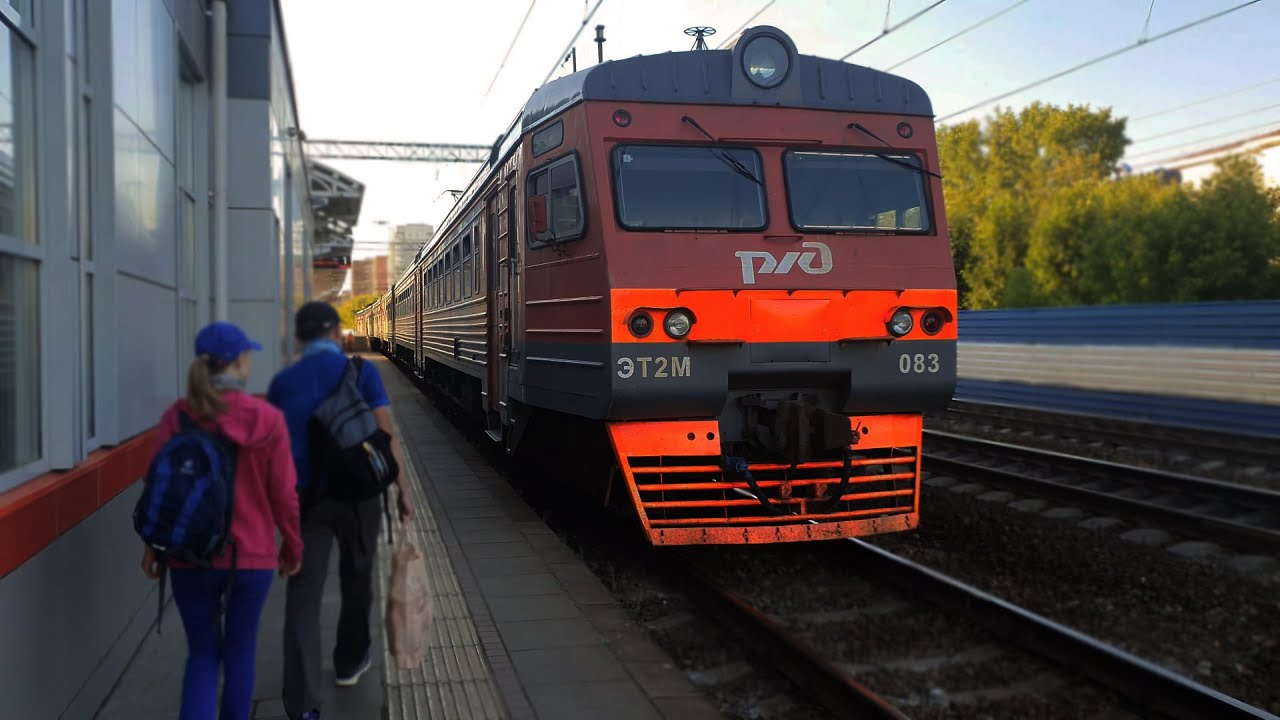 на электропоезде ЭТ2М-083 от Ст.Шарташ до о.п Первомайская