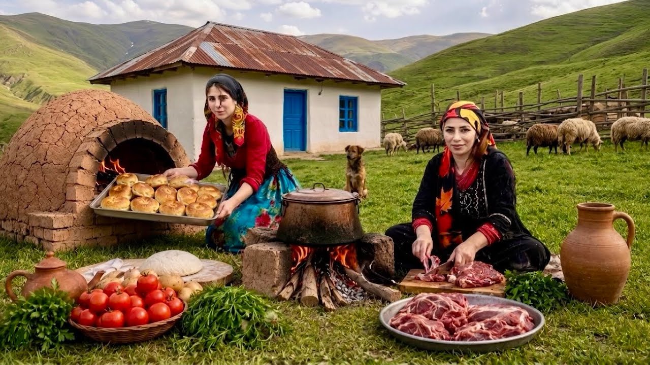 Mountain Village Life | Baking Traditional Stuffed Bread in a Tandoor Oven