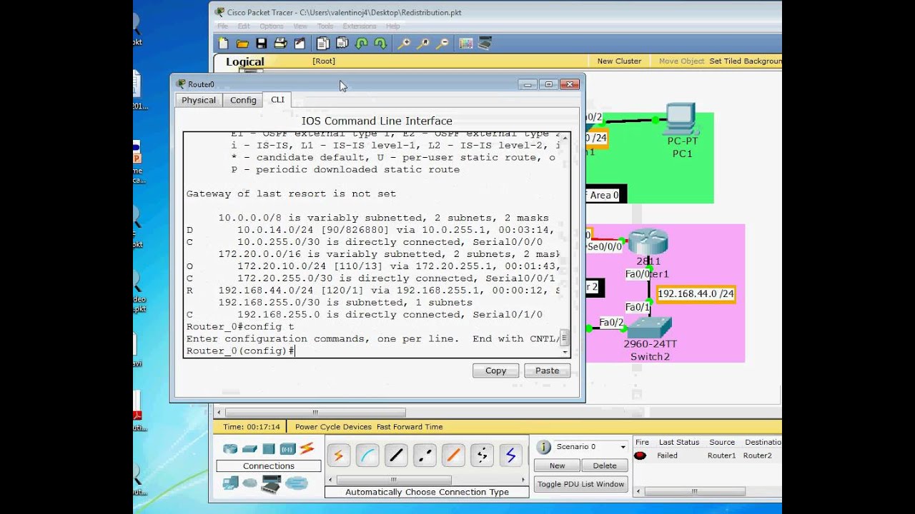 Configuring RIP OSPF and EIGRP Redistribution in Cisco Packet Tracer