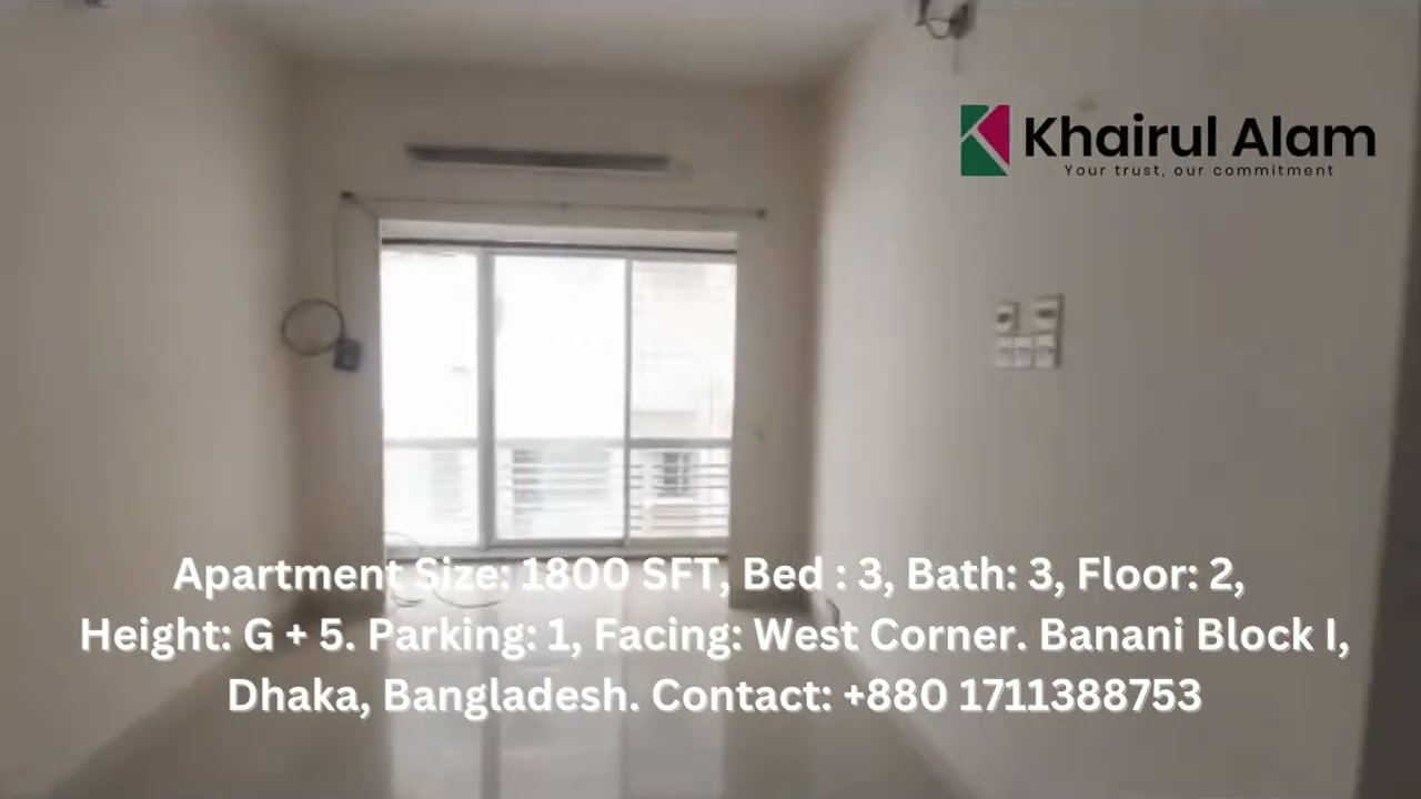 Budget-Friendly 1800 SFT Used Flat For Sale in Banani, Block I, Dhaka, Bangladesh.