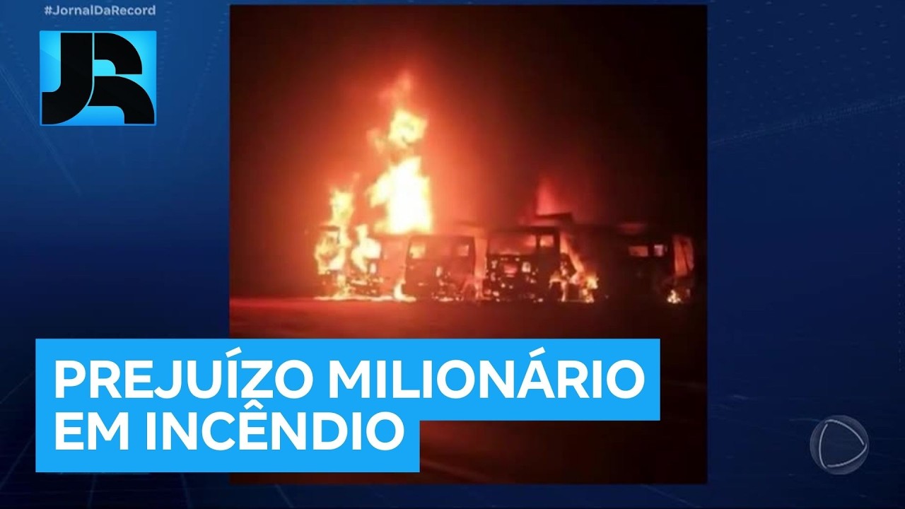 Empresa tem prejuízo de R$ 7 milhões por causa de incêndio que destruiu 11 veículos em Goiás
