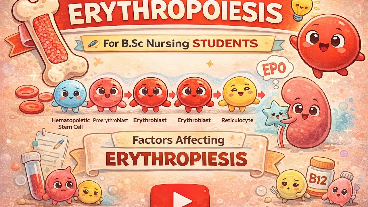 Erythropoiesis PHYSIOLOGY BSc Nursing | ഇത് പഠിച്ചാൽ മാത്രം മതി . 100%  10mark in EXAM .