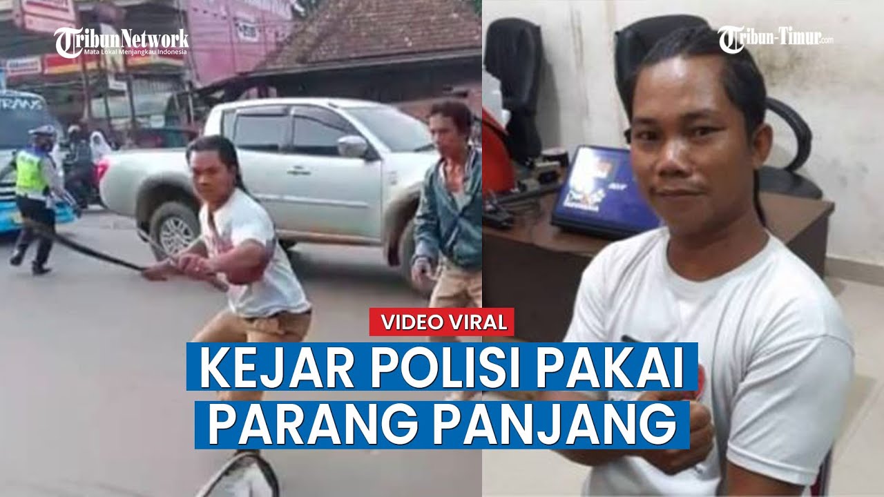 Anaknya Ditilang, Pria Ini Kejar Polisi Pakai Parang Panjang