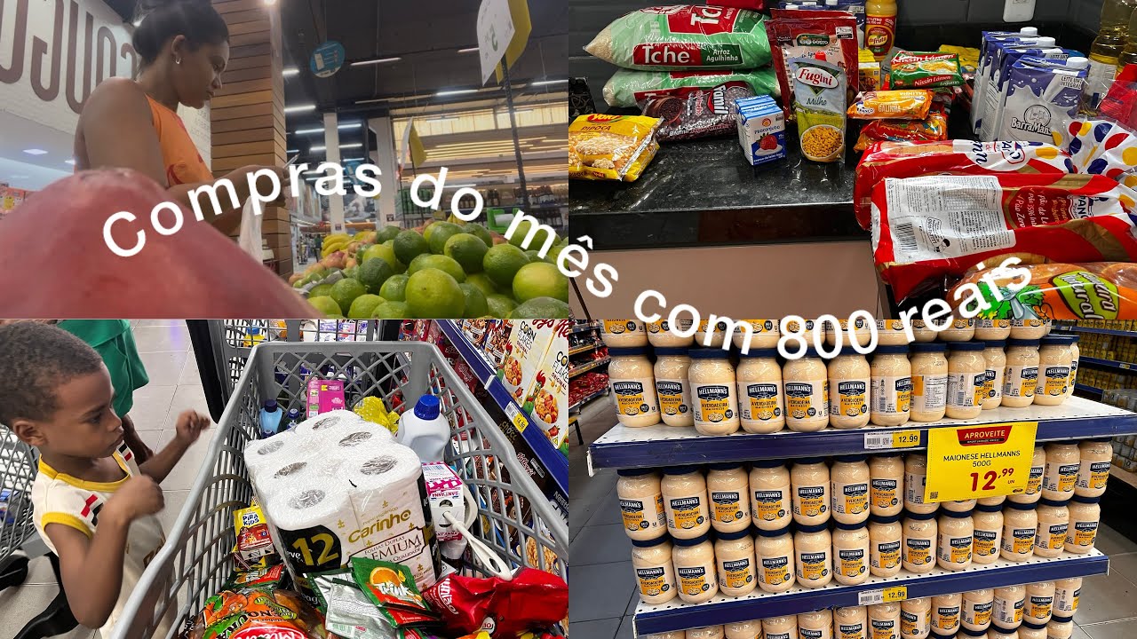 Compras do mês com 800 reais pra 5 pessoas ,será possível?#comprasdomês#mercado#comprinhas#viral 