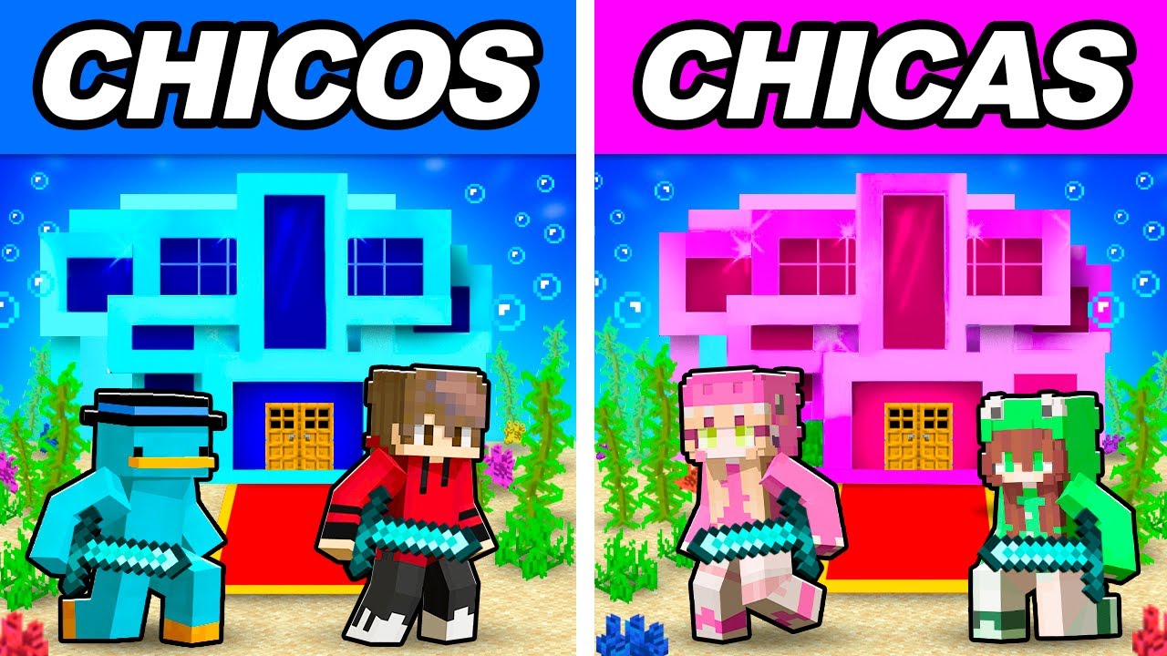 Base SUBMARINA de CHICOS vs CHICAS en Minecraft!