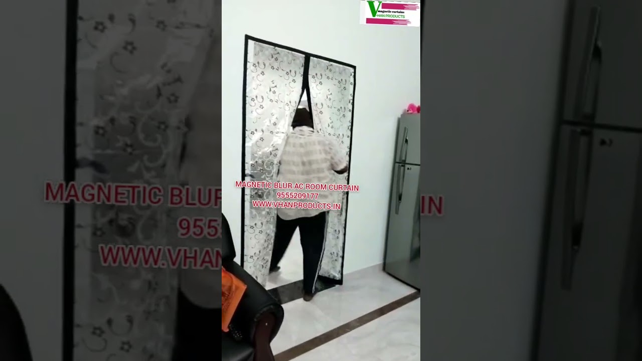 Magnetic Printed Blur Ac Room Curtain!partition Curtain!ac curtain!air resistance curtaintransparent