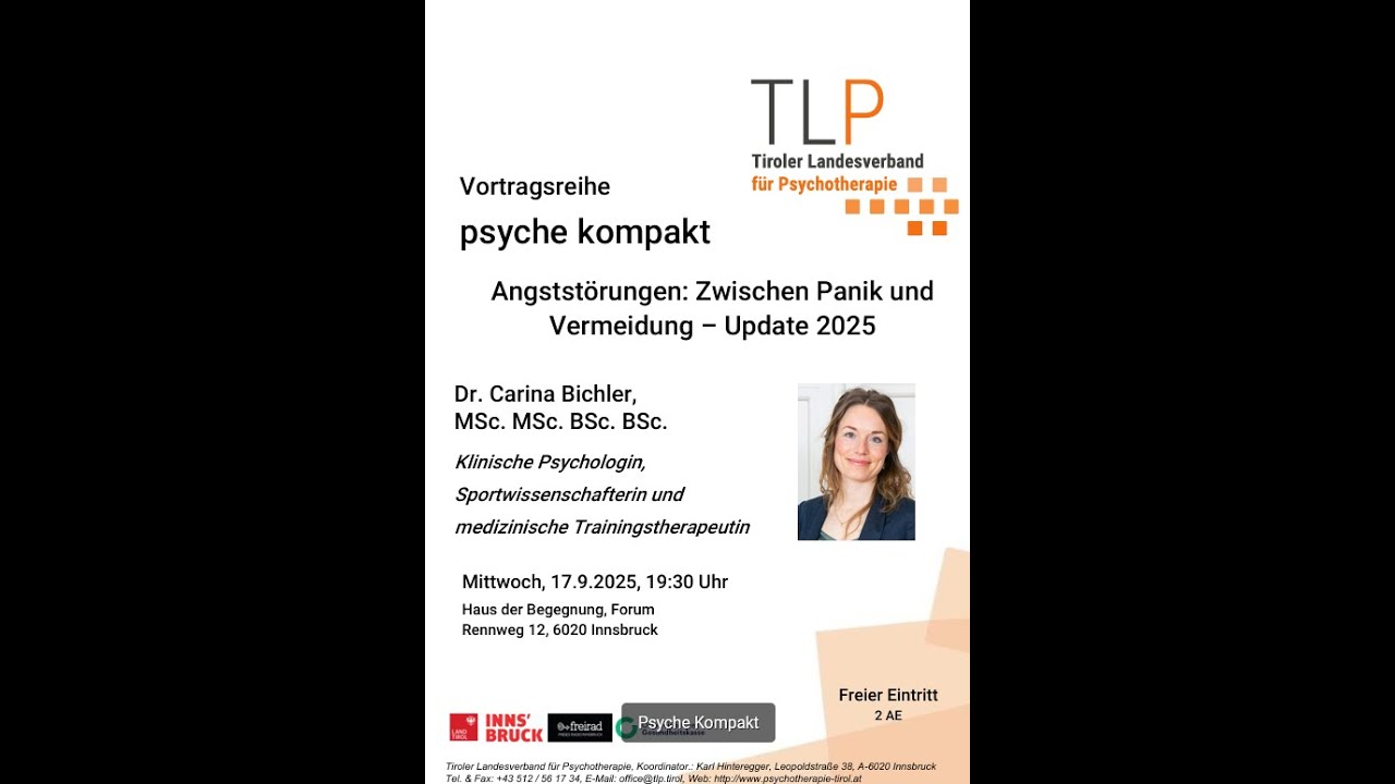 Dr. Carina Bichler - Angststörungen: Zwischen Panik und Vermeidung -Update 2025