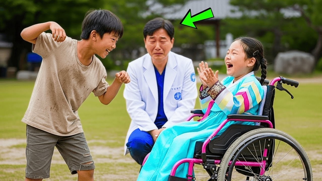 의사는 노숙자가 휠체어 탄 딸을 웃게 만드는 모습을 보고 감동했다  그리고 그 소년의 인생을 바꿔주었다