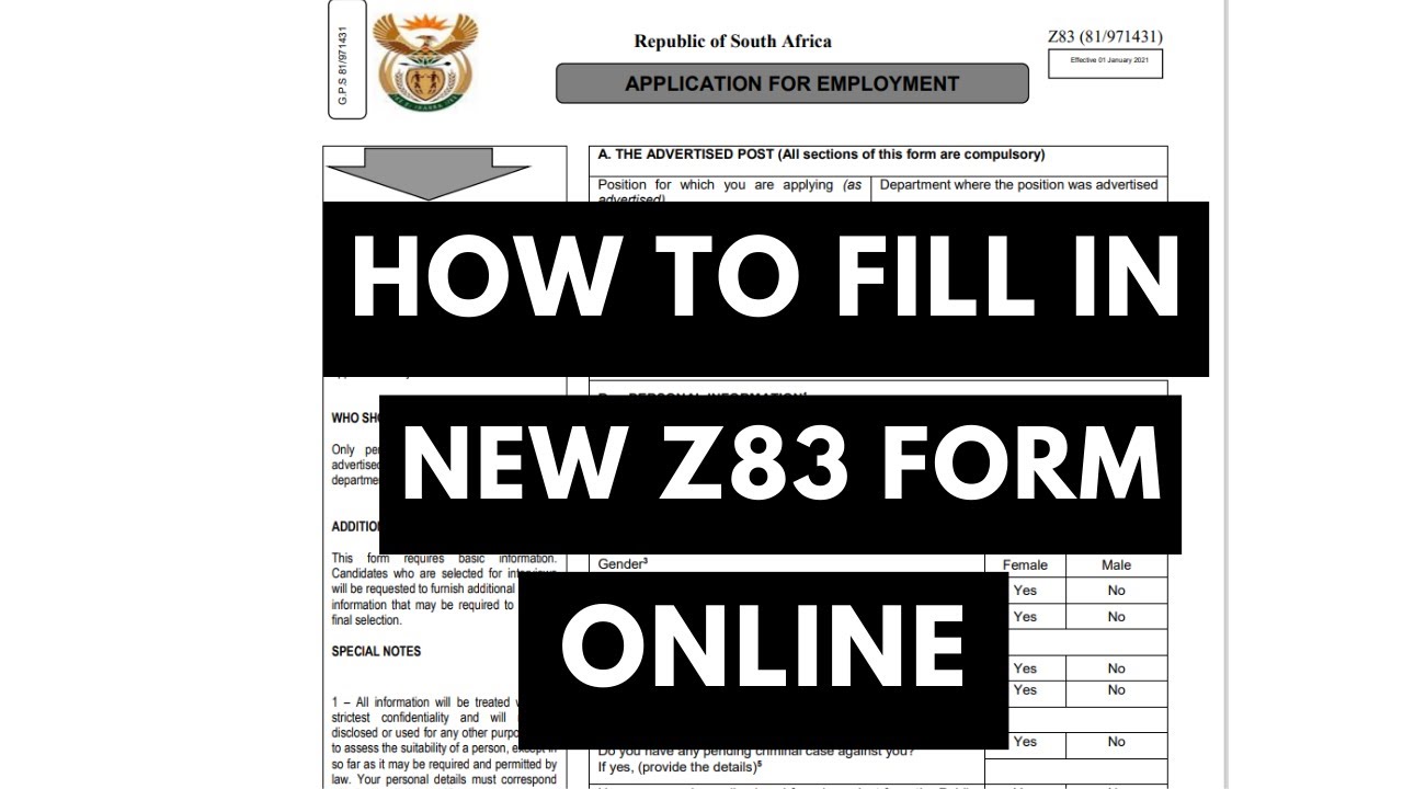 HOW TO FILL IN NEW APPROVED Z83 FORM 2023