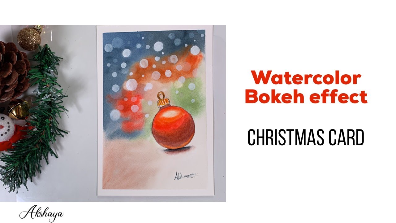 Bokeh Effect made easy  I Watercolor Christmas Ornament