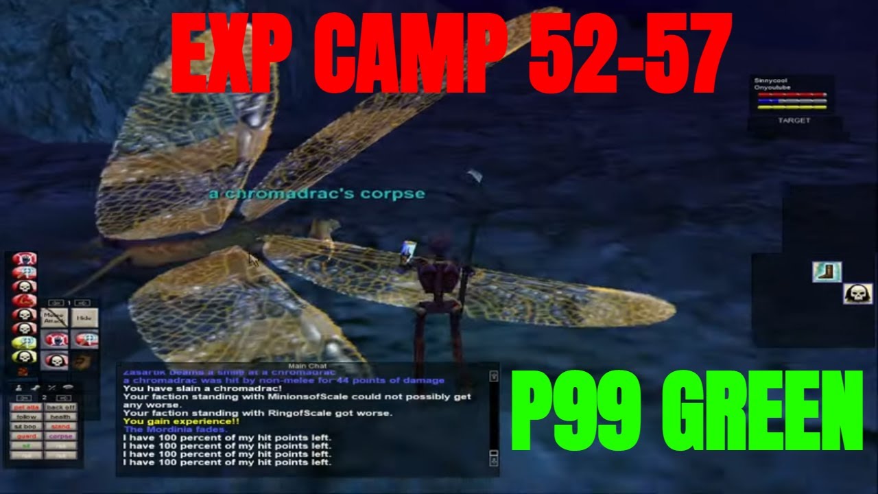 Experience guide level 52-57 / P99 Everquest Project 1999 green / Good exp and loot camp Necro Lvl57
