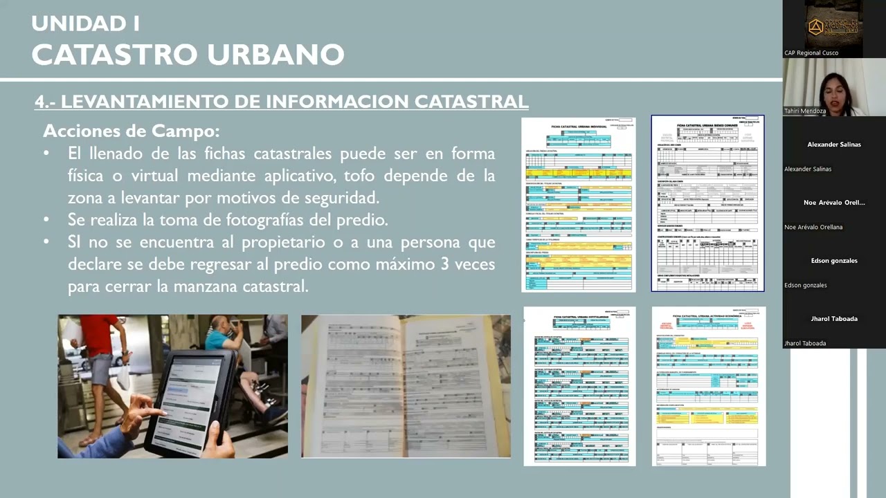 Levantamiento catastral gráfico y alfanumérico.