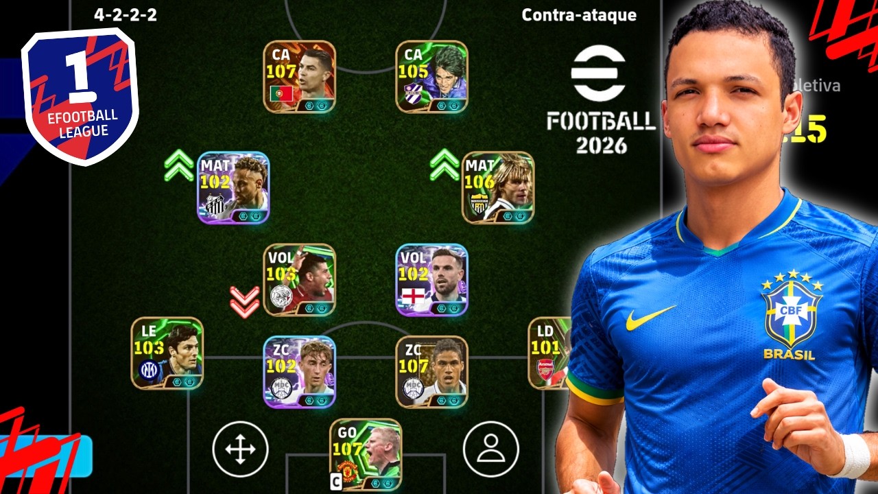 USEI A FORMAÇÃO 4222 SECRETA E QUASE DEU RUIM NA LIGA EFOOTBALL KKKKKK - GAMEPLAY eFootball 2026